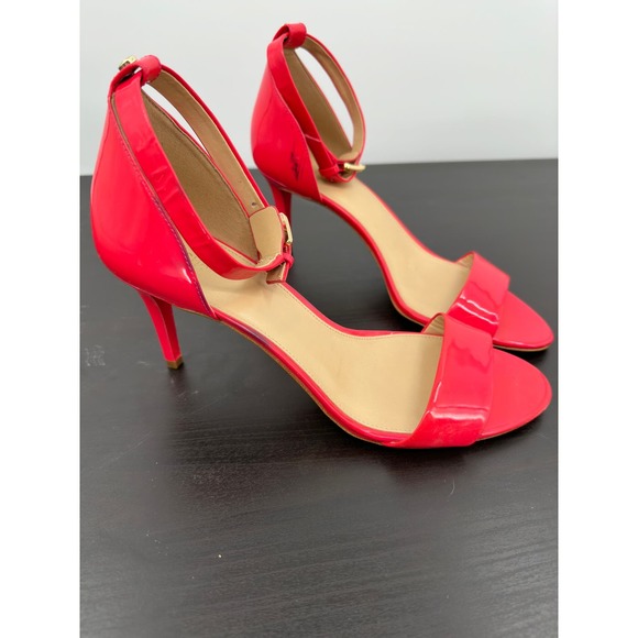 Michael Kors Ultra Pink Patent Leather Heels Size 11M Strappy Open Toe Sandals - Picture 4 of 7